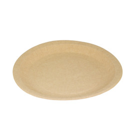 Paper Plate Round Greaseproof Shape Kraft Ø22cm 245g/m² (50 Units) 
