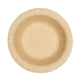 Paper Deep Plate Greaseproof Shape Kraft Ø19cm 245g/m² (500 Units) 