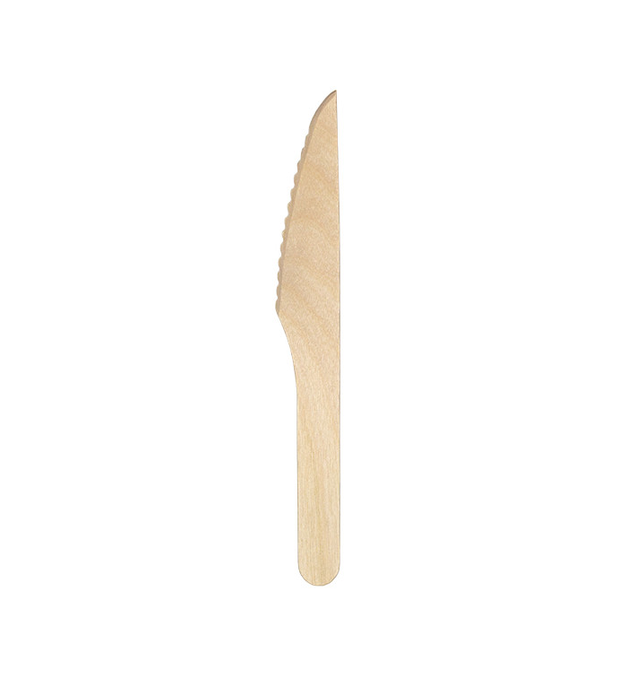 Disposable Wooden Knife 16,5cm (25 Units) 