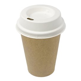 Lid with Hole of Moulded Cellulose Fibre White Ø7cm (60 Units)