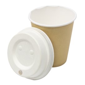 Lid with Hole of Moulded Cellulose Fibre White Ø8cm (1.800 Units)