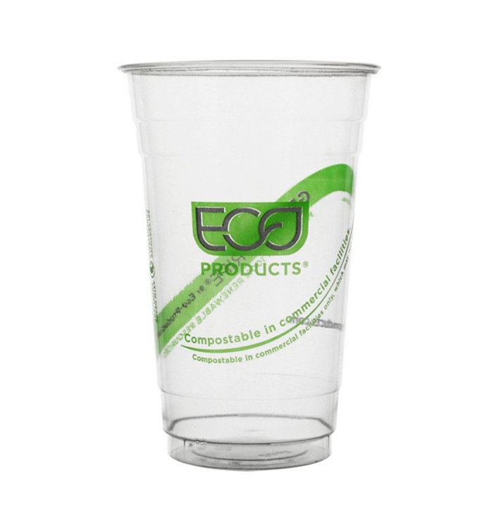 Cornstarch Cup PLA "Green Stripe" 590ml (1.000 Units)