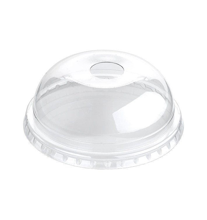 Plastic Dome Lid with Hole PET Crystal Ø9,4cm (1000 Units)