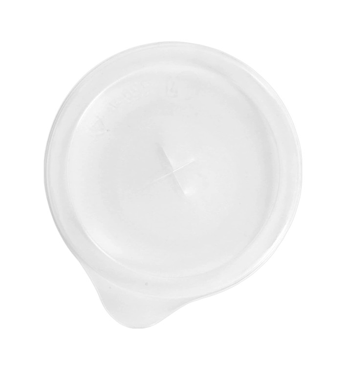 Plastic Lid with Straw Slot PS Easy Open Clear Flat Ø8cm (1000 Units)