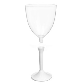 Plastic Stemmed Glass Wine White Removable Stem 300ml (200 Units)