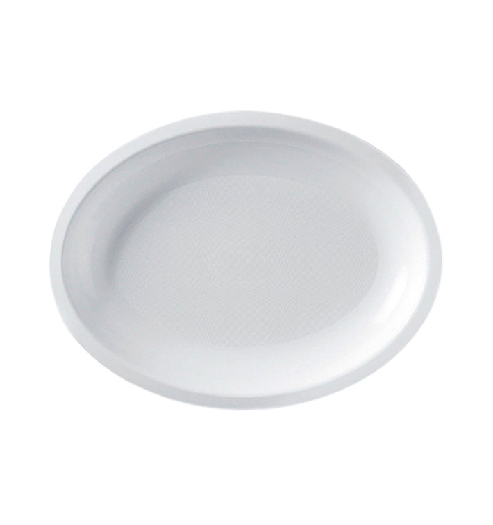 Plastic Platter Microwavable Oval Shape White 25,5x19 cm (600 Units)