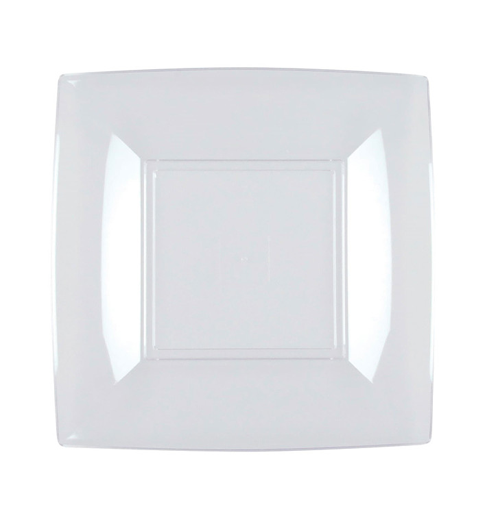 Plastic Plate Flat Clear "Nice" PS 18 cm (300 Units)