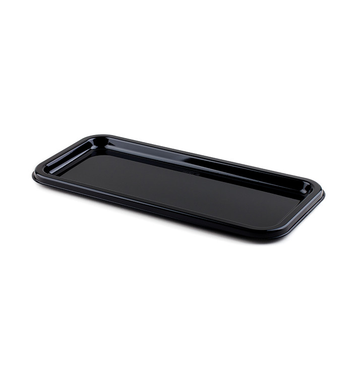Plastic Platter Rectangular Shape Black 35X16 cm (10 Units) 