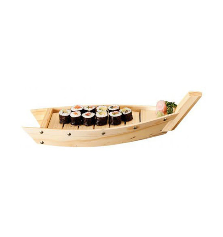 Wooden Sushi Boat Serving Tray 44x13x11cm (1 Unit) 