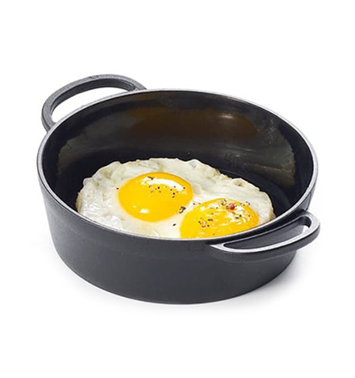 Serving Mini Paella Pan Tray PP Black 9cm (6 Units) 