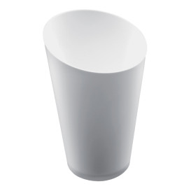 Plastic Tasting Cup PS Cone Shape High White 70 ml (25 Units) 
