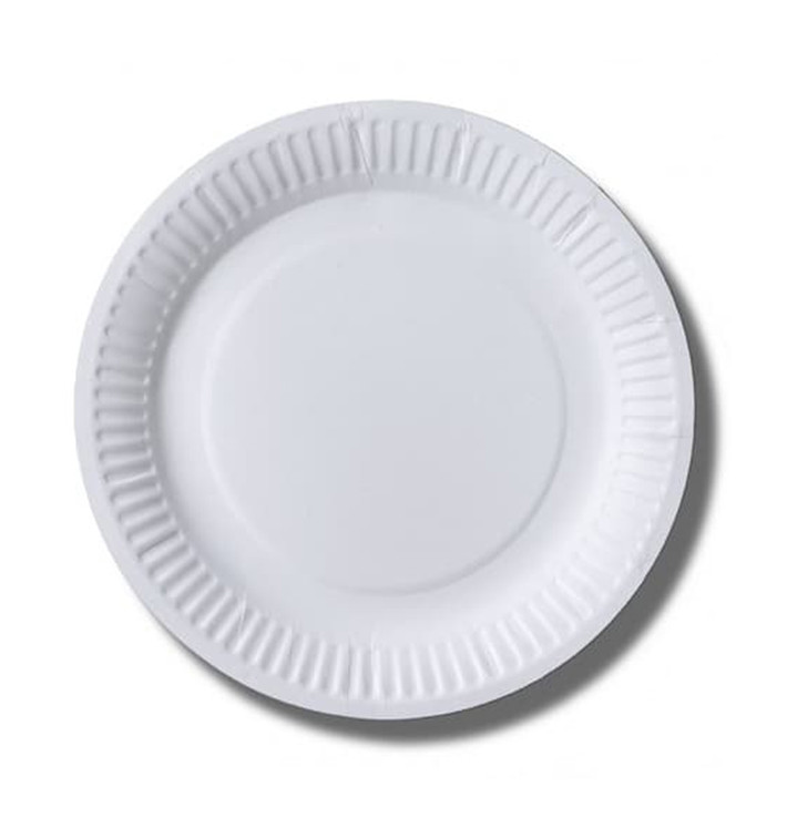 Paper Plate Biocoated White 18 cm (1000 Units)