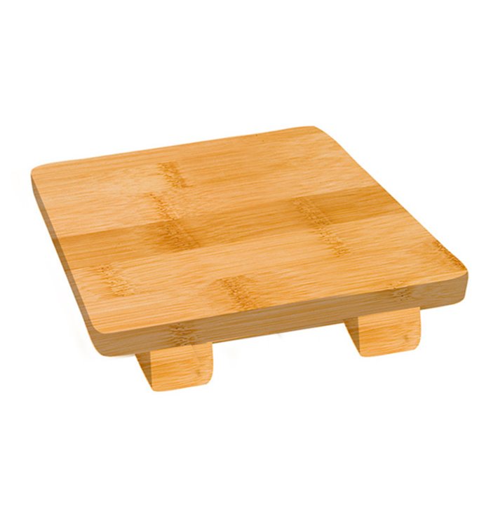 Bamboo Sushi Tray 15x15x2,5cm (40 Units)