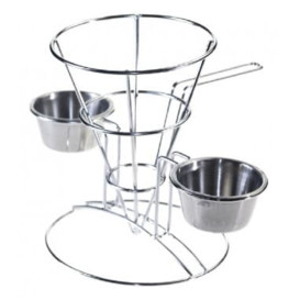 Display Basket Containers Steel 2 Cups Ø10,8x15,2cm (1 Unit) 