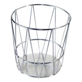 Basket Containers Steel Round Shape Silver Ø11,5x11,5cm (24 Units)