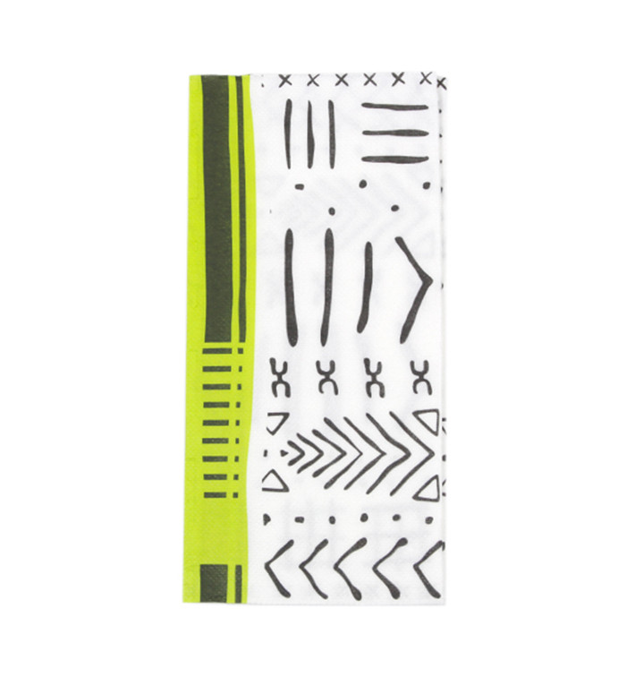 Paper Napkin Double Point "White Tribal"  1/8 40x40cm (1200 Units) 