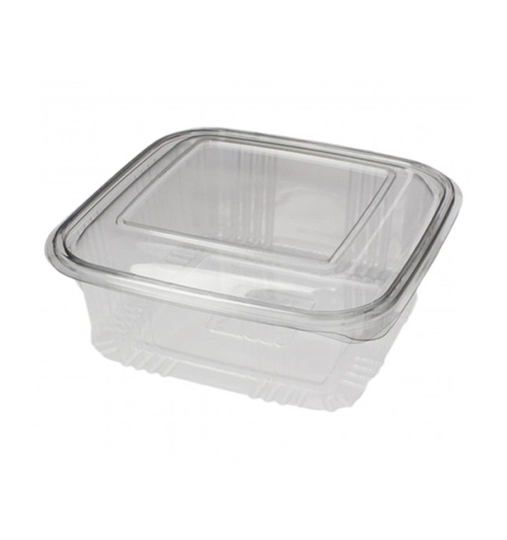 Plastic Hinged Deli Container PET Square shape 750ml (600 Units)