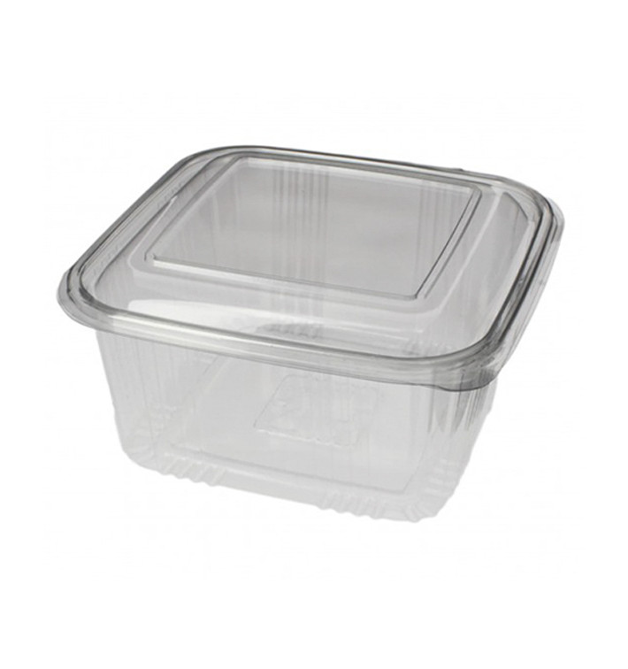 Plastic Hinged Deli Container PET Square shape 1000ml (600 Units)