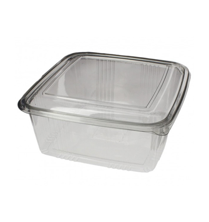 Plastic Hinged Deli Container PET Square shape 2000ml (50 Units) 