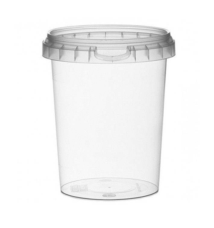 Plastic Deli Container with Plastic Lid PP Tamper-Evident 520 ml Ø9,5 (19 Units)