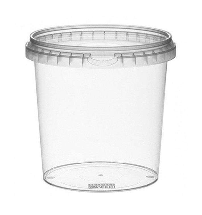 Plastic Deli Container with Plastic Lid PP Tamper-Evident 1180 ml Ø13,3 (18 Units)
