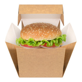 Gourmet Burger Box Kraft 13x13x13cm (150 Units)