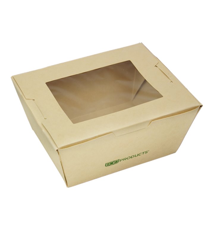 American Box with handles "Doggy Bag" Kraft 12,5x25x7,5cm (250 Units)