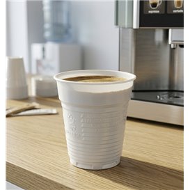 Plastic Cup PS Vending White 166ml Ø7,0cm (100 Units)  