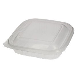 Plastic Hinged Deli Container Microwavable PP Square Shape 250ml (100 Units)  