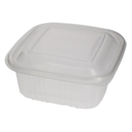 Plastic Hinged Deli Container Microwavable PP Square Shape 500ml (50 Units)  