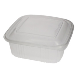 Plastic Hinged Deli Container Microwavable PP Square Shape 1000ml (500 Units)