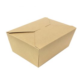Paper Take-out Container "American" Natural 21,7x21,7x6cm 2910ml (140 Units) 