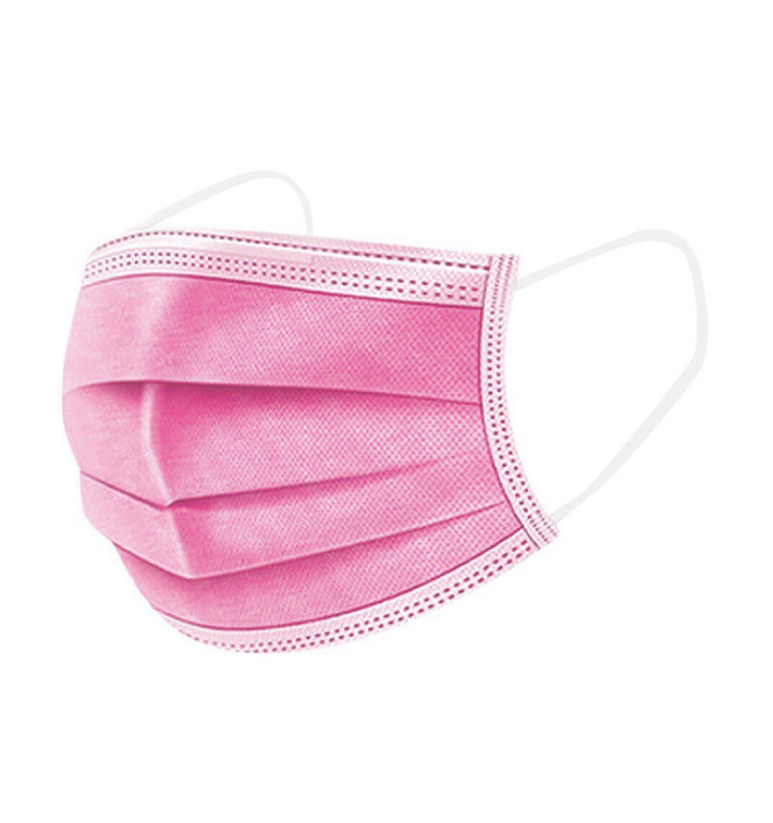 Disposable Surgical Mask Triple Layer Type I Pink (1000 Units)