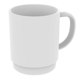 Reusable Plastic Cup SAN “Chocolate” White 310ml (6 Units)