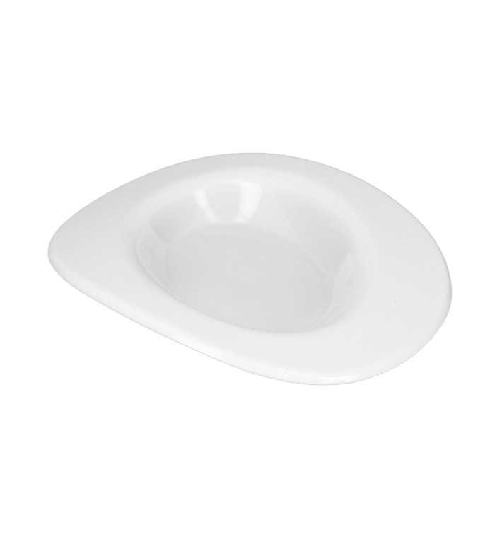 Tasting Plastic Plate Durable SAN "Ellipse" White 10ml (6 Units) 