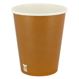 Plastic-Free Paper Cup 8 Oz/240ml "Caramel" Ø8cm (50 Units)