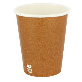 Plastic-Free Paper Cup 7 Oz/210ml "Caramel" Ø7cm (50 Units)