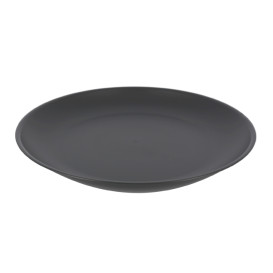 Reusable Plate Durable PP Mineral Antracite Ø23,5cm (6 Units)