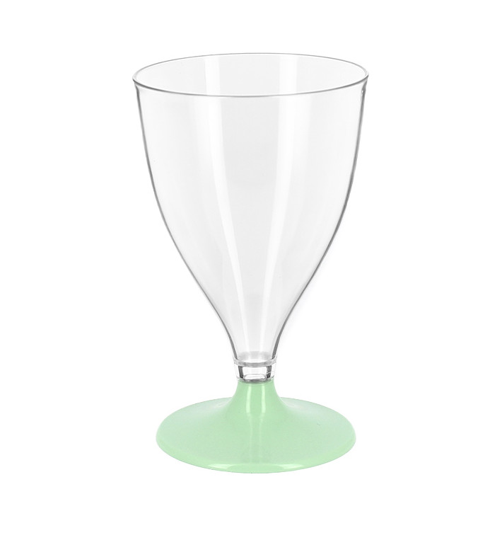 Reusable PS Cup Water/Wine Green Foot 200ml 2P (6 Units)