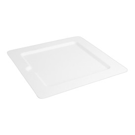 Sugarcane Plate Notched White 20x20 cm (200 Units)