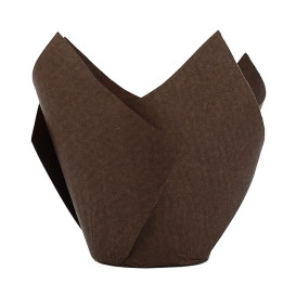 Cupcake Liner Tulip shape "Twist" Brown Ø5x6,5/9,8cm (300 Units)