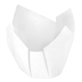 Cupcake Liner Tulip shape White Ø5x4,2/7,2cm (135 Units)  