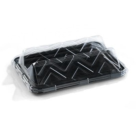 Plastic Tray Rectangular Shape Marble 35X24 cm (50 Uds)