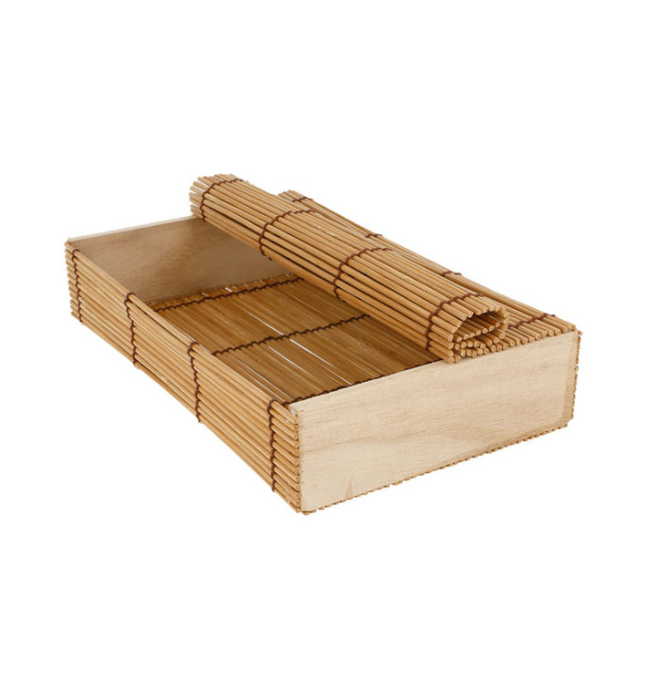Bamboo Sushi Container 23x13x4,5cm (24 Units)