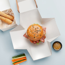 Gourmet Burger Box Kraft 13x13x13cm (150 Units)