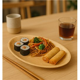 Palm Leaf Tray Oval Shape 26x16x2,5cm (25 Units) 