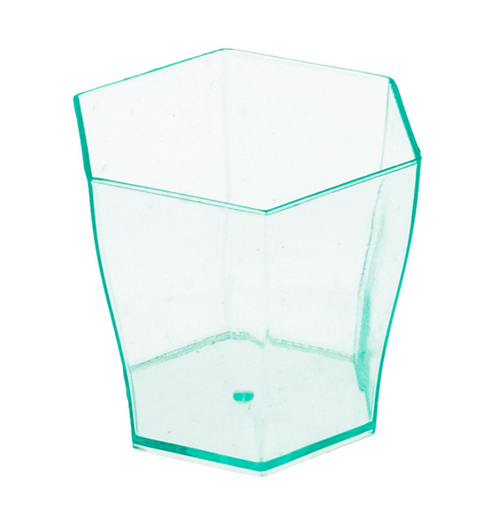 Plastic Tasting Cup PS Hexagonal Shape Water Green 60ml (24 Uts)