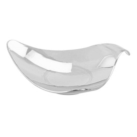 Plastic Tasting Plate PS with Handle Silver 8x1,9cm (500 Units)