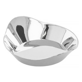 Tasting Plastic Bowl PS Oval shape Silver 30ml 8x2cm (50 Units)