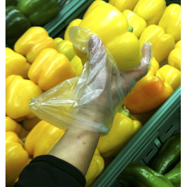 Plastic Gloves Coarse PE Clear (100 Units)